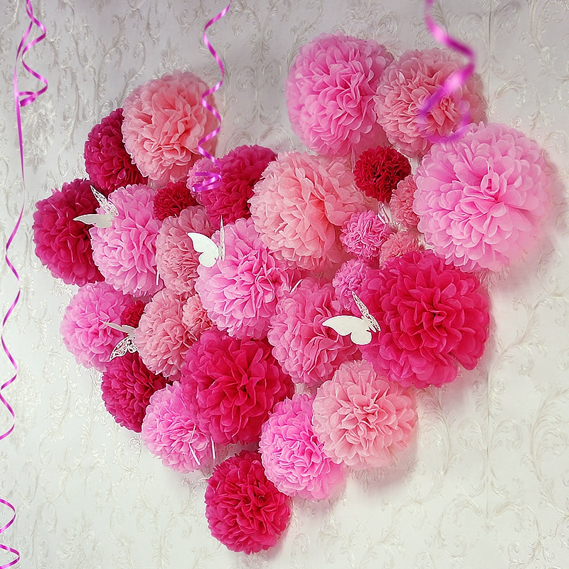 纸花结婚拉花g求婚房布置生日拍照道具幼儿园舞台装饰40个花球套