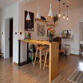 实木吧台桌家用客厅隔断家用小吧台桌厨房酒吧高脚桌子