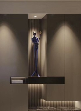 现代艺术b高档抽象人物高级雕塑摆件房间电视柜客厅玄关庭院艺术