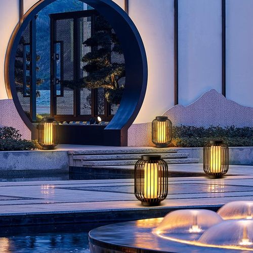 中式仿古庭院院落草o坪灯别墅花园太阳能防水景观公园灯笼落地灯