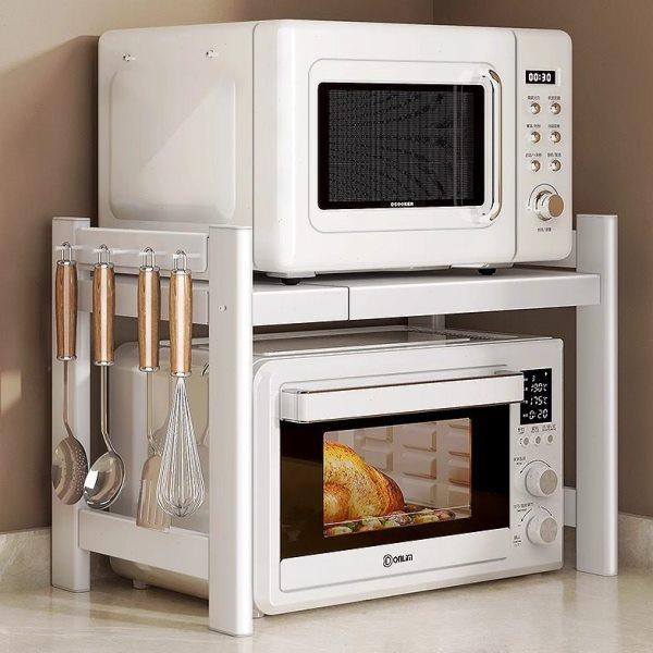 厨房微波炉置物架多功能烤箱架子电饭煲家用双层伸缩台面收纳支架,厨房/烹饪用具,微波炉置物架,淘宝优惠券,粉丝福利购,淘宝优惠卷