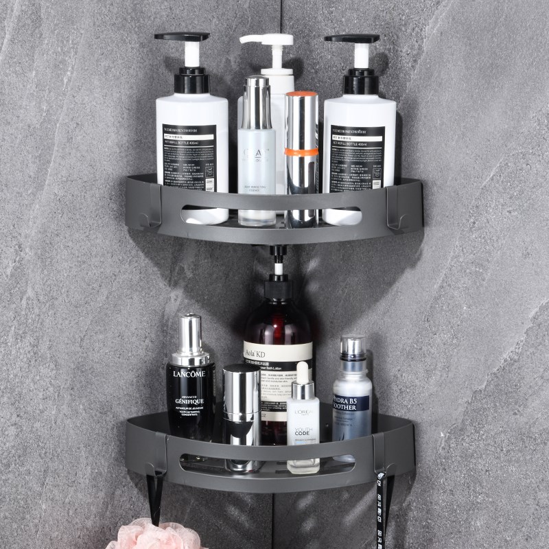 卫生间转角三角h架免打孔壁挂酒店宾馆浴室洗漱品不锈钢置物收纳