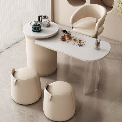 奶油风阳台茶桌椅组轻奢岩板泡茶卓现简约亚克力悬浮家用小茶台,商业/办公家具,茶台/茶桌,淘宝优惠券,粉丝福利购,淘宝优惠卷