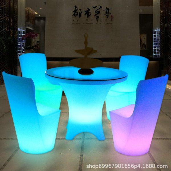 户外发光塑料桌椅组合休闲娱乐阳台餐厅酒店露台酒吧成套发光桌椅,商业/办公家具,酒吧桌,淘宝优惠券,粉丝福利购,淘宝优惠卷