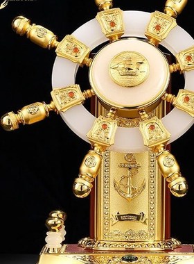 德国品质礼d之源舵手摆件 领航舵轮工艺品办公桌摆设 商务乔迁开