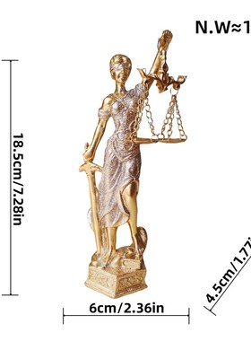 覆古家居装饰品立体正义公平女z神办公桌摆件创意客厅酒柜室内欧