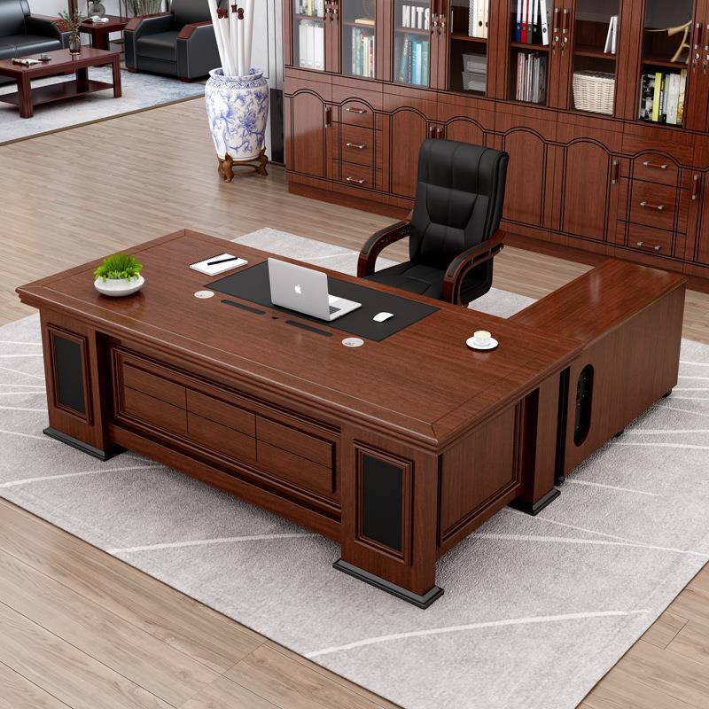 办老板约桌办公桌236直边经理桌总裁桌简现代主桌椅管组合公台大