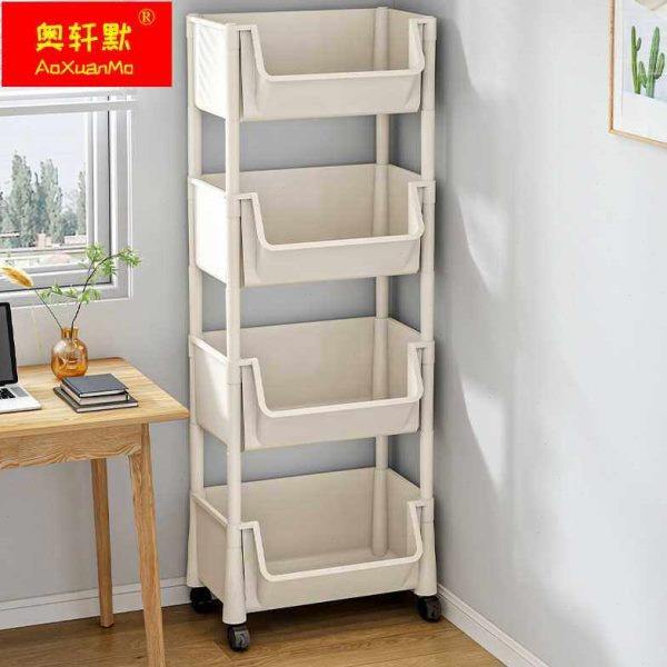 桌下书架可移动办公室小推车落地桌面收纳书柜学生宿舍置物架带轮,收纳整理,居家搬运带,淘宝优惠券,粉丝福利购,淘宝优惠卷