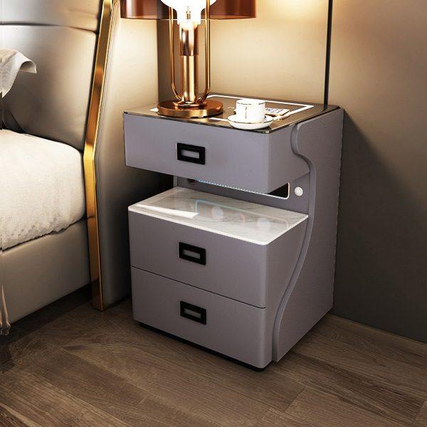 科技智能床头柜多功能家用带灯无线充音响网红简约现代实木床边柜,住宅家具,智能床头柜,淘宝优惠券,粉丝福利购,淘宝优惠卷