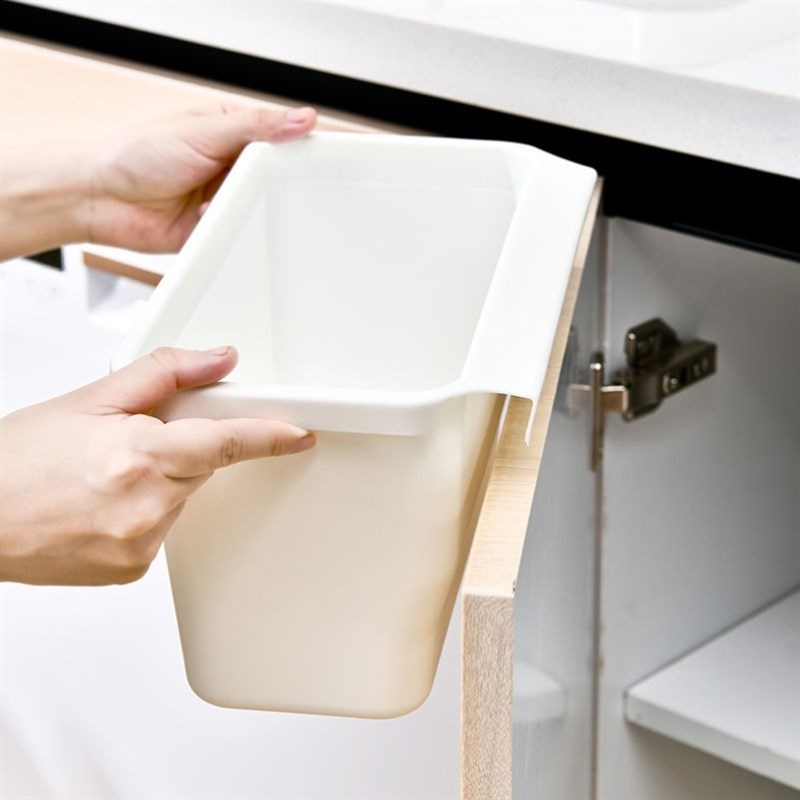 厨房橱柜门式可挂j式小号垃圾桶家用无盖塑料收纳盒壁挂篓桌面悬