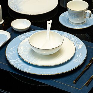 五星级酒店摆台餐具套装高档碗碟2026新款三件套四件餐厅饭店专用