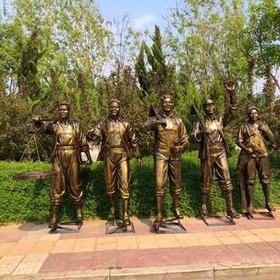 现货玻璃钢知青人物雕塑仿铜农耕民俗小品摆件户外公园广场装饰品