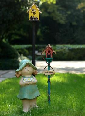 户外庭院创意花园插牌地插别墅欢迎牌草坪阳台造景布置装饰摆件