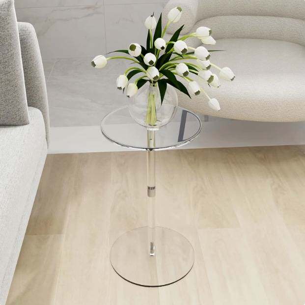 创意时尚炫彩亚克力角几茶几简约透明现代边几小圆桌小空间饮料J&