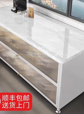 厨房置物架落地多层微波炉餐边收纳储物柜多功能靠墙一体碗橱柜子