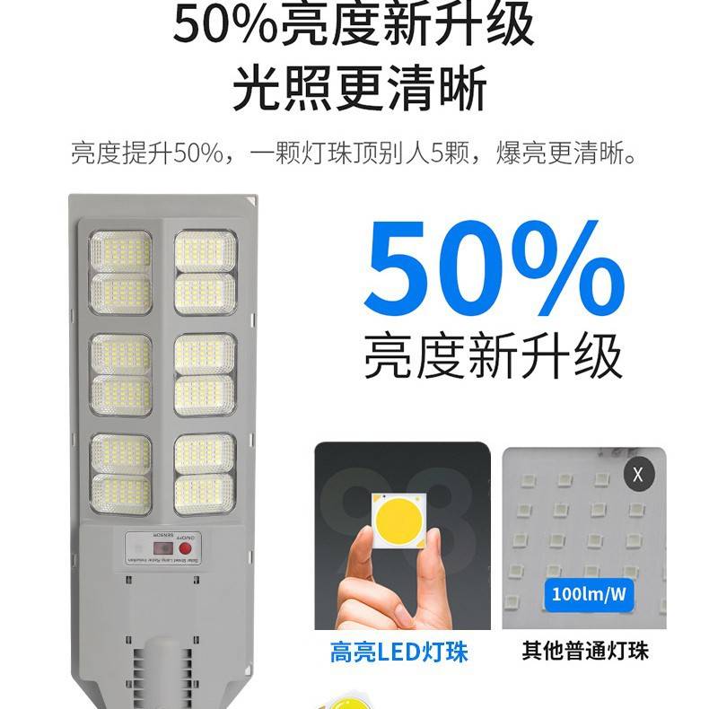 新款跨境一体化太阳能路灯人体感应灯户外家用照明灯太阳能庭院灯