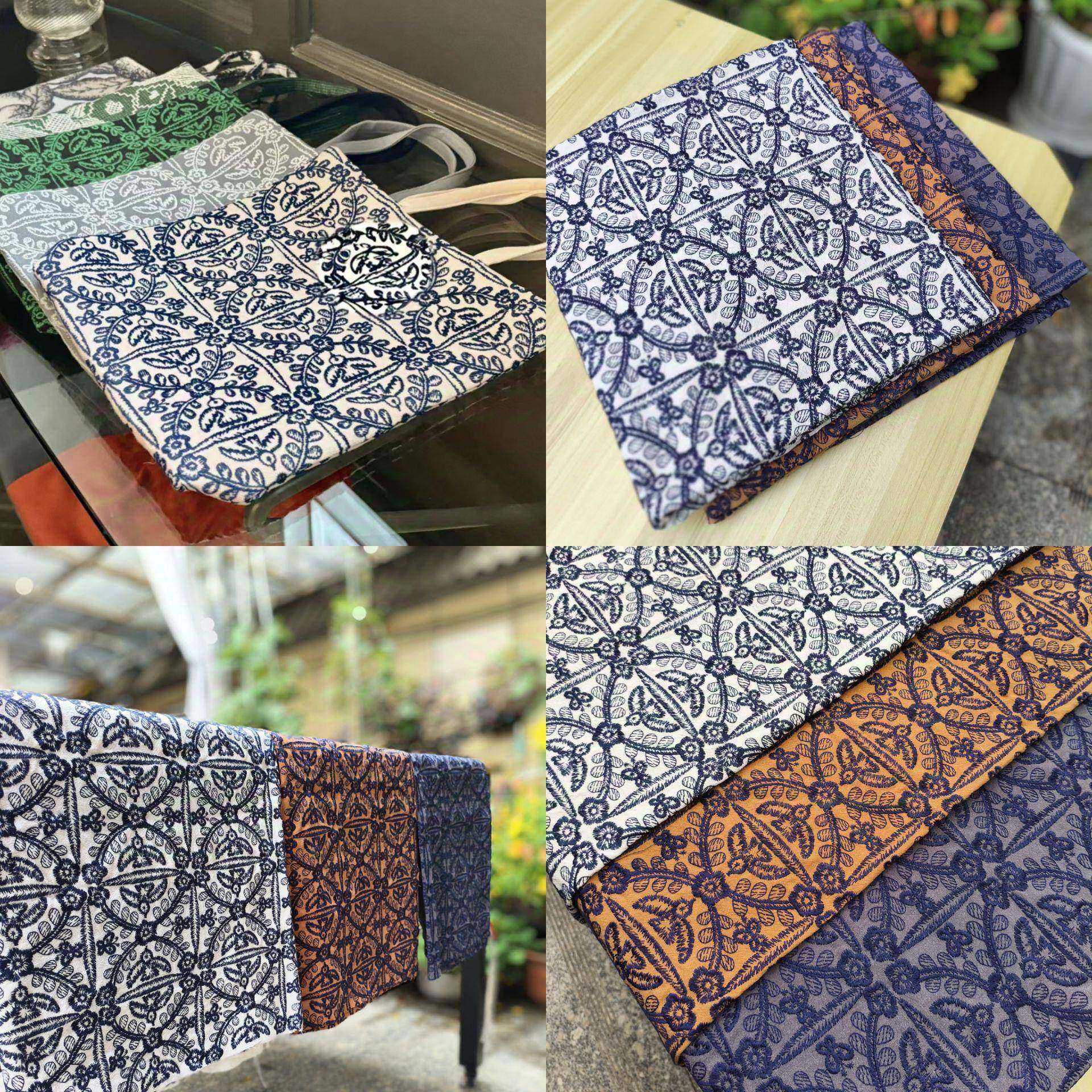 皆川明风格新款棉麻刺绣加厚面料沙发抱枕套盖布手工包面料一米价