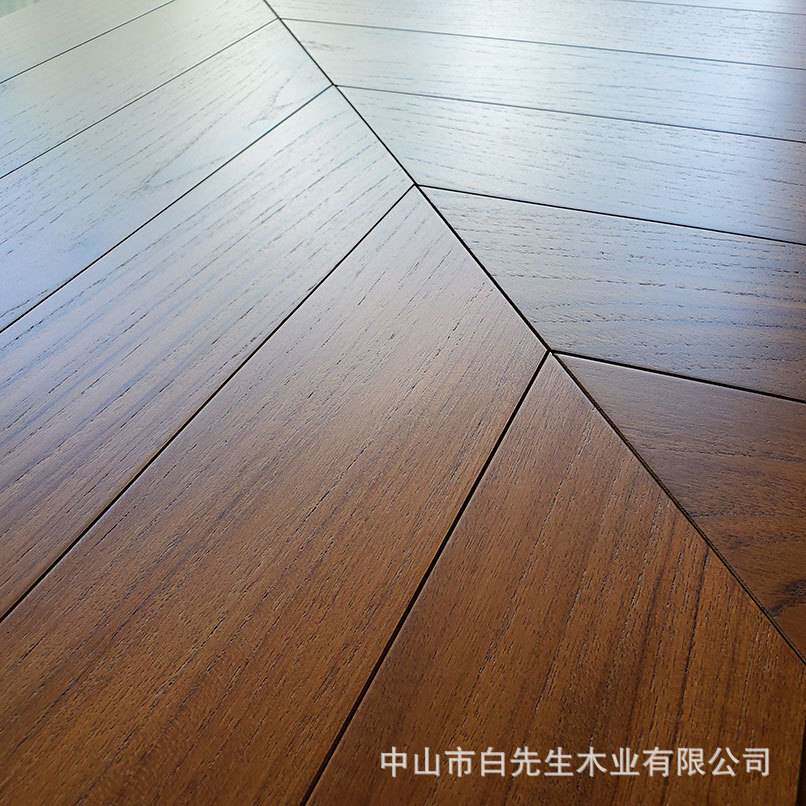 柚木地板鱼骨拼纯实木地板厂家18木蜡油肤感漆原木家用卧室大宅锁