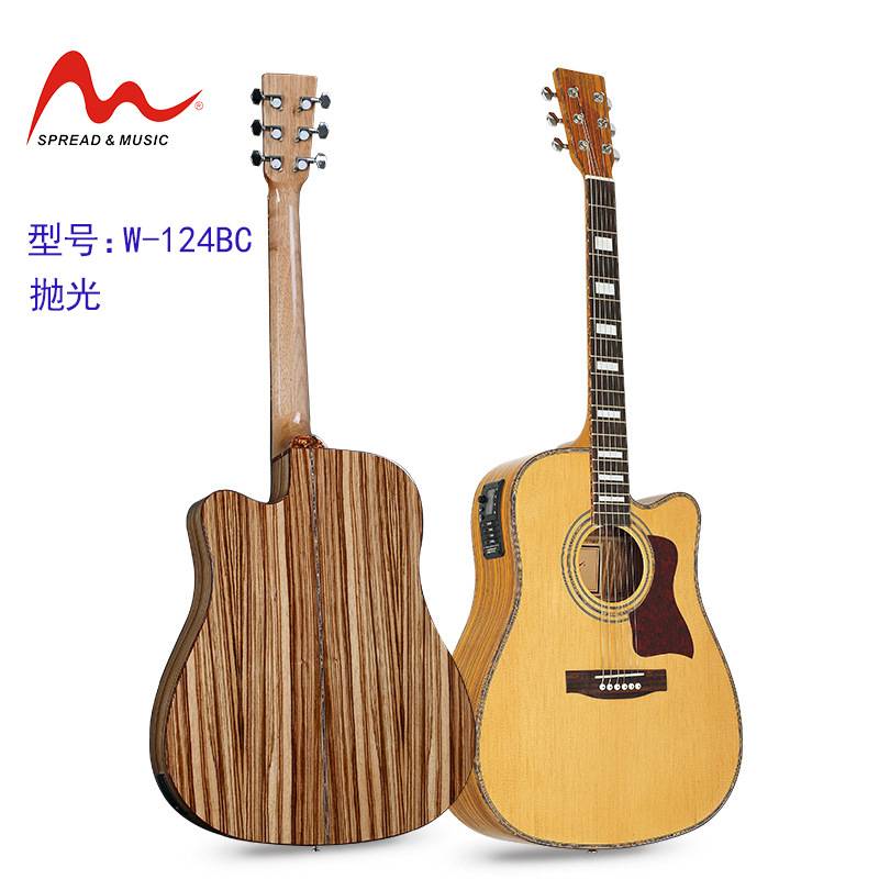 热销41寸电箱吉他云杉面板 背侧缺角品质优惠款民谣木吉他