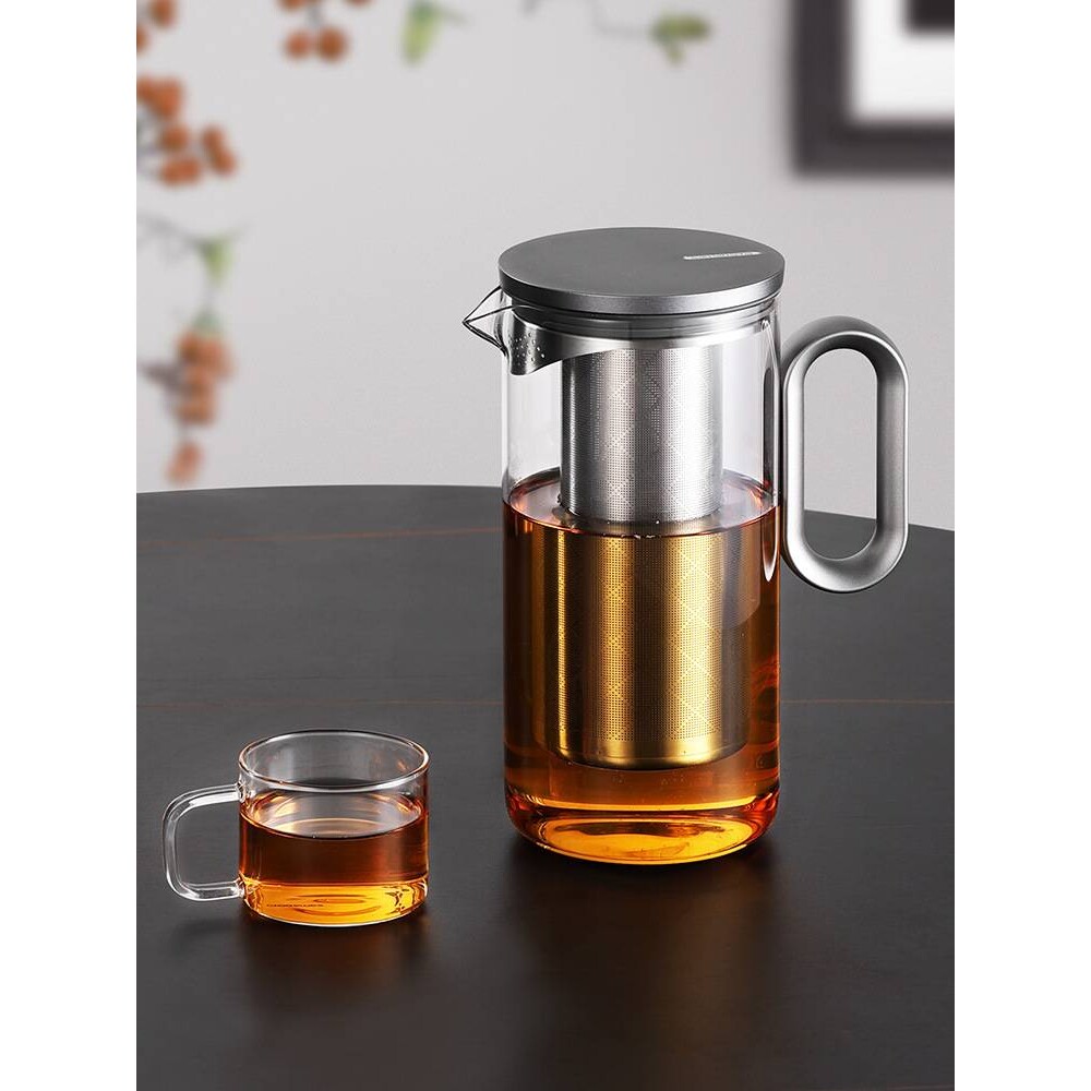 xyt尚明家用泡茶壶耐热过滤玻璃茶壶简约水壶大容量单壶茶具套装