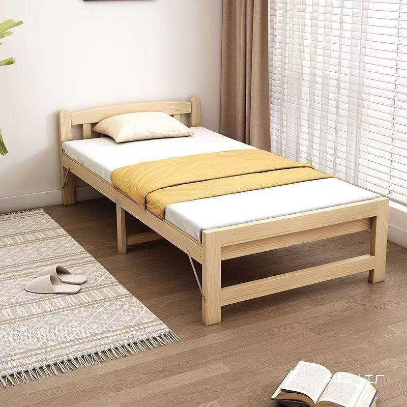 实木儿童床带护栏加宽床边床大人可睡单人小床婴儿床可折叠拼旭友