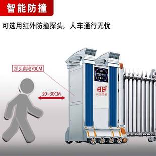 中豪电动伸缩门不锈钢收缩门学校工地工厂大门自动折叠推拉平移门