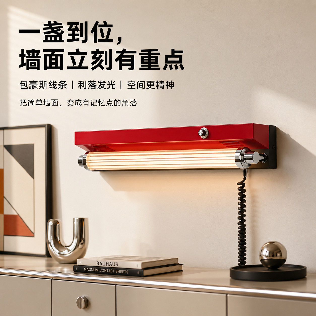 中古壁灯复古怀旧卧室床头过道工业风可调节亮度免布线置物架壁灯