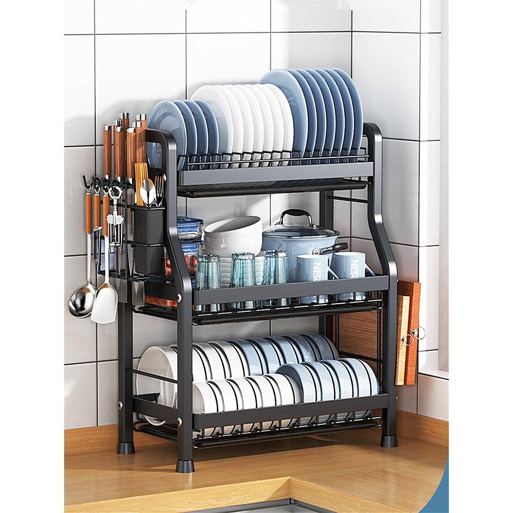 厨房置物架碗碟碗盘收纳架沥水架家用多功能放碗架碗筷收纳盒