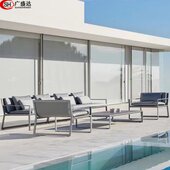 户外铝合金沙发组合庭院露台防水防晒别墅酒店设计师室外休闲家具