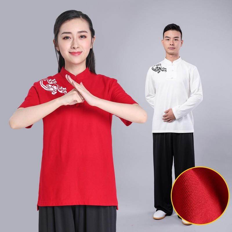 劲武春夏太极服短袖武术TT恤队服女太极文化衫新中式功夫衫男