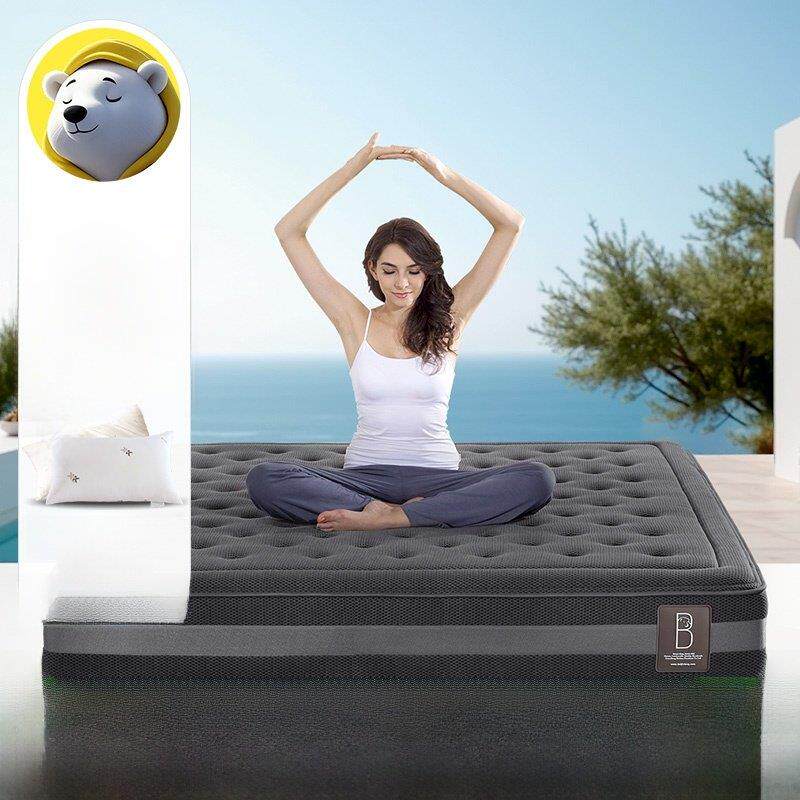 北极熊席梦思床垫1.8米3D黄麻独立静音弹簧乳胶家用加厚床垫定制