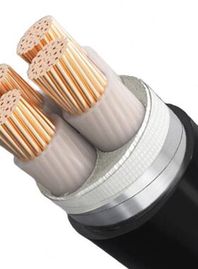 国标YJV22/4*120平方阻燃铜芯铠装地埋三相四线电缆线YJV KVV22