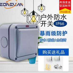 户外防水开关20A防暴雨一开双控开关明装 IP66密闭开关养殖业专用