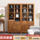 鸡翅木书柜组合实木家用书房红木置物柜原木储物展示新中式 轻奢