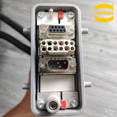 HARTING重载风电变桨柜侧公母头 XS6 RJ45哈丁浩亭航空插头 DB9