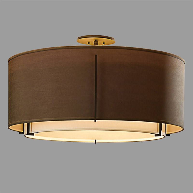 新中式卧室吸顶灯现代客厅禅意样板房灯布艺O圆形茶室装饰餐厅吊