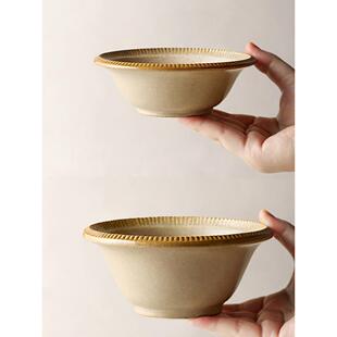 九头日本手工粗陶碗家用覆古汤碗面碗创意加厚陶瓷餐具单件