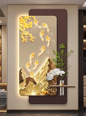 双层精雕led发光灯画玄关装饰画
