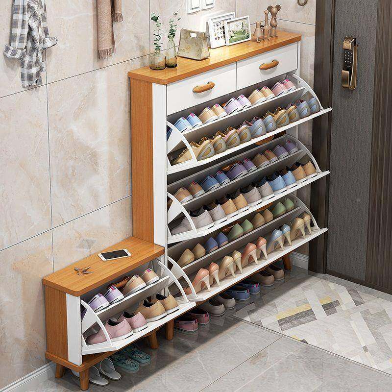 欧超薄鞋门口进门靠墙翻斗玄北关柜子换鞋HIF柜凳一体木腿收纳鞋,住宅家具,鞋柜,淘宝优惠券,粉丝福利购,淘宝优惠卷