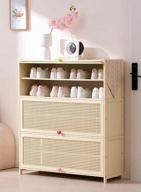 鞋柜家用门多层简易室内看实防尘鞋SRQ架子入户好结耐口用收纳奶