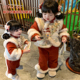 女童拜年服套装 女宝宝周岁礼服新年冬装 秋冬汉服儿童国风唐装 冬季