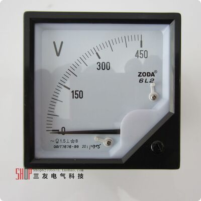 6L2交流电流表50A100A200A300A400A指针式电压表6L2-450V机械安装