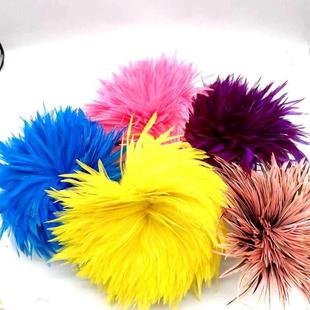 毛毛现货白尖5 6英寸鸡毛掸子BDZ鸡用鸡毛羽舞台面具辅料彩色鸡毛