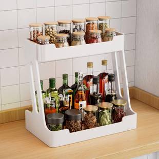 厨房调置物架家用台台面多功能双层味品架子灶厨具用品C22B料收纳