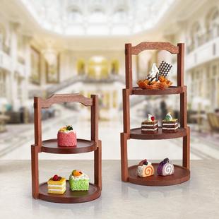 新款 手提甜下午茶点心架多层质0023茶会歇宴甜木品架马卡龙品台展