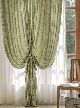 南洋古风法式复古遮光窗帘透光厚UKY棉麻不透加纱帘客厅人卧美室