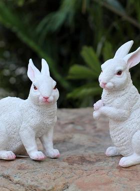 户仿真小兔子摆件树脂动雕塑花草园林景观小品庭外院ZH535-仿坪装