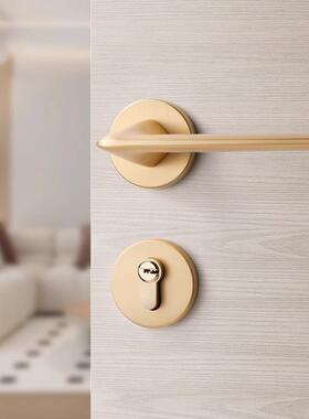 室内家用房MLQ拉丝门锁磁吸静木锁拉丝金分音体门锁卧室金门轻色