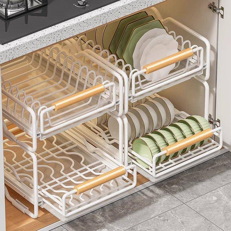 房碗碟收厂家直供厨纳架免安装橱柜内置抽拉置碗架抽屉式物架分碗