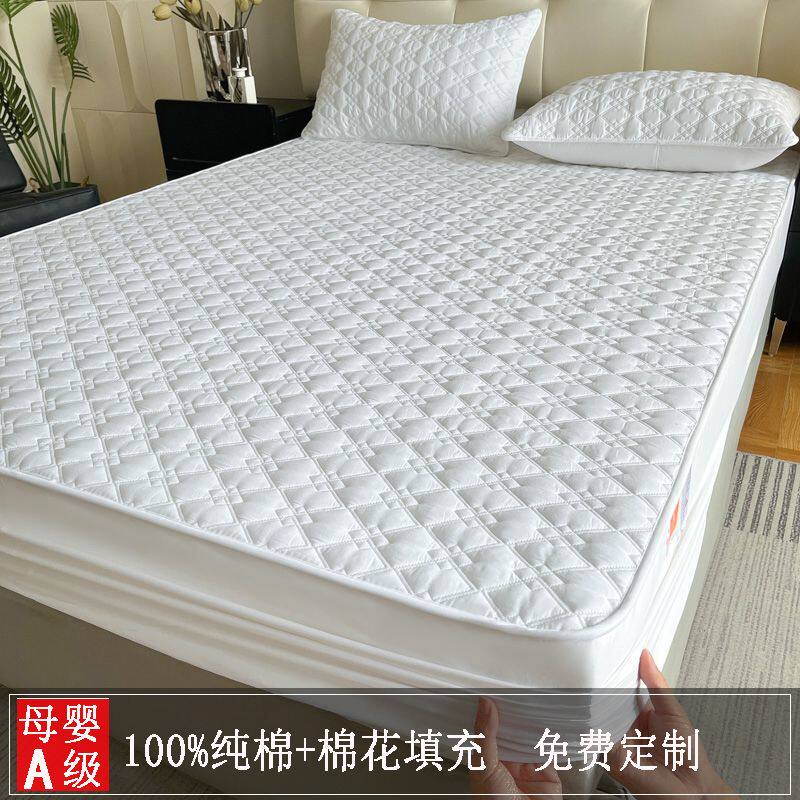 100%全棉棉花夹棉床笠防滑席梦思保护套纯棉床罩床垫套防尘罩